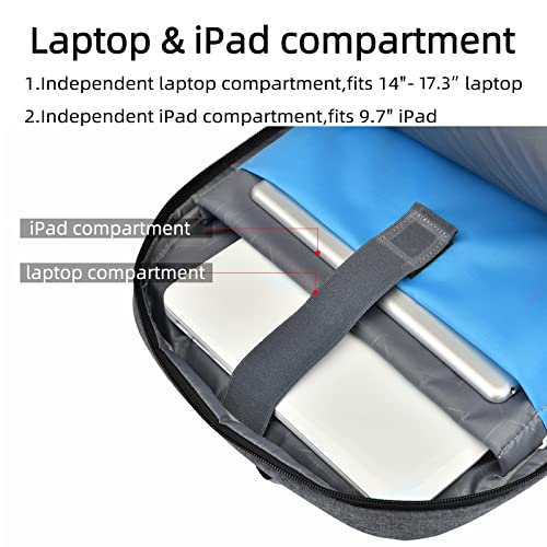 17 Inch Travel Laptop Backpack Water Resistant College Backpack for Men Laptop Bag with USB Charging Port
