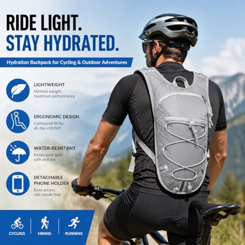 Lightweight Hydration Backpack 2L Water Bladder Pack