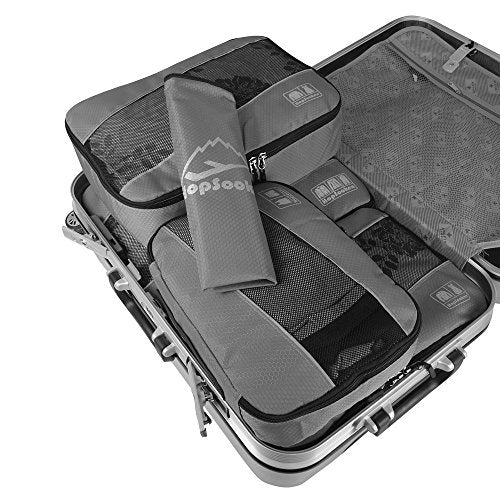 5pc Packing Cubes Set Large Travel Luggage Organizer 4 Cubes 1 Laundry Pouch Bag (5 Count)