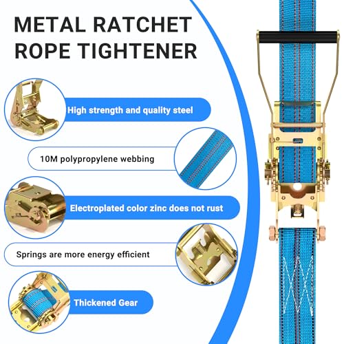 2Pack Ratchet Straps Heavy Duty (2 Count)