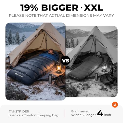 Cotton Flannel XXL Sleeping Bags for Adults Cold Weather Camping Sleeping Bag for Adults Kids Teens with Compression Sack