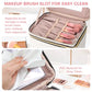 Large Makeup Bag with Mirror Double Layer Travel Make Up Organizer Case