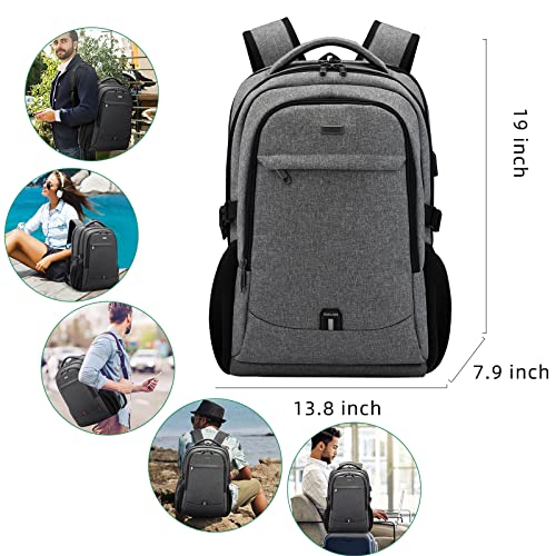 17 Inch Travel Laptop Backpack Water Resistant College Backpack for Men Laptop Bag with USB Charging Port