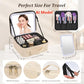 Travel Makeup Bag with Mirror & 8 Adjustable EVA Dividers