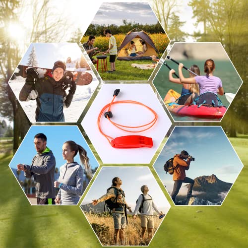 6PCS Safety Survival Whistles with Reflective Lanyard