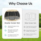 Screen House Room Camping Tent Outdoor Canopy Pop Up Sun Shade Shelter 10 Mesh Walls Not Waterproof Beige 15'x15' Patent Pending
