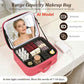 Travel Makeup Bag with Mirror & 8 Adjustable EVA Dividers