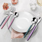Mirror Silver multicolor Silverware Set (4 Count)