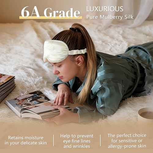 Adjustable 22 Momme 100% Pure Mulberry Silk Sleep Mask