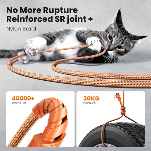 100W Right Angle Fast Charging USB C Cable (2 Count)