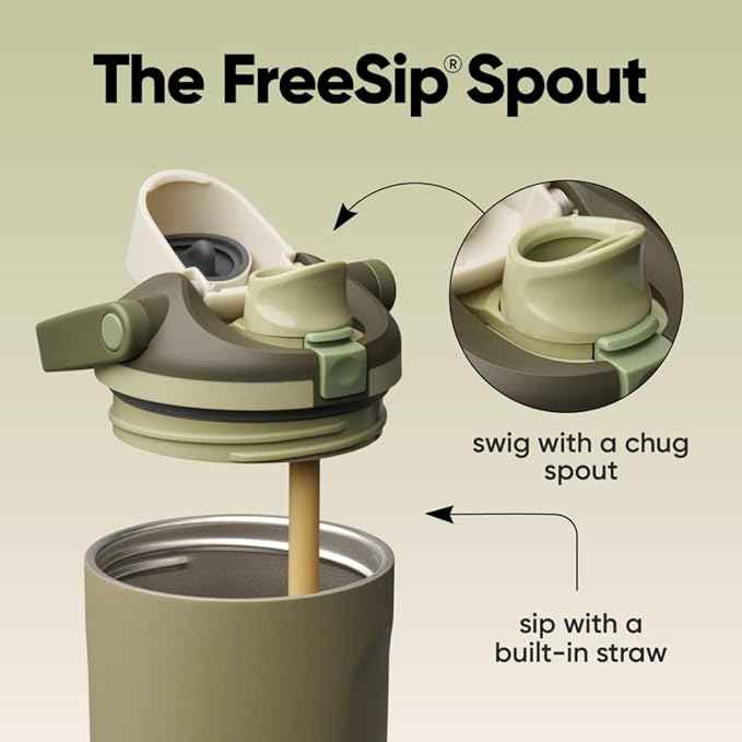 Owala FreeSip Sway Insulated Stainless Steel Water Bottle with Two-Way Spout, Built-In Straw and Bucket Handle, Made for Travel, School, and Sports, 40oz, BPA Free, Leak Proof, Off Road