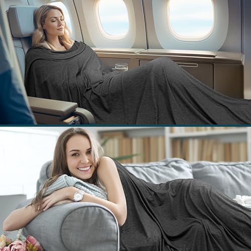 Travel Blanket Airplane Compact with Bag Lightweight