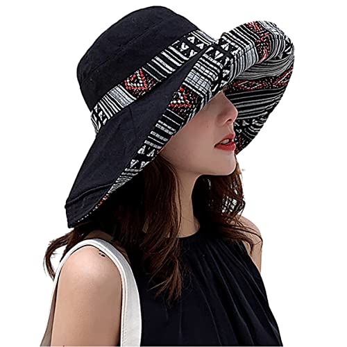 Women Summer Wide Brim Sun Hat Bucket Fishing Hats UV Protection