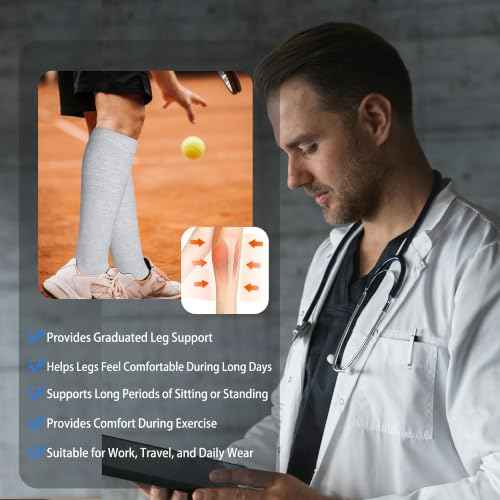 Cotton Compression Socks for Women&Men 20 (2 Count)