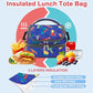 Kids Double Decker Cooler Insulated Lunch Bag Large Tote for Boys