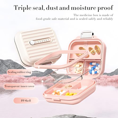 Travel Pill Organizer Box with Medicine Labels