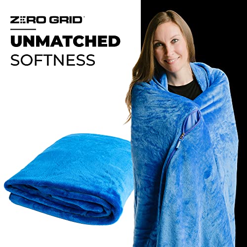 Lightweight Airplane & Travel Blanket with Foot Pockets