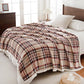 Sherpa Fleece Throw Blanket 80" x 90" Reversible Plush Fluffy Large Big Blanket Lattice Flannel Blankets for All Season Use