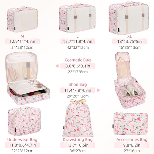 8 Set Packing Cubes Luggage Packing Organizers for Travel Accessories
