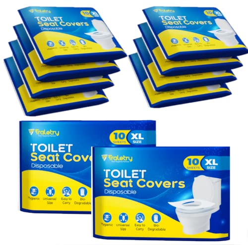 Toilet Seat Covers Disposable Flushable Travel Pack of 100 (100 Count)