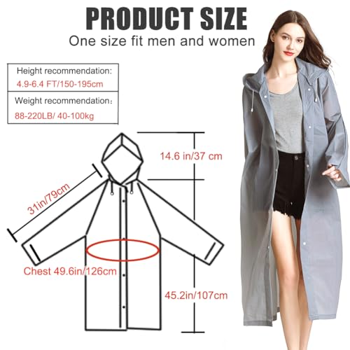 Rain Ponchos for Adults (2 Count)