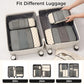4 Set/6 Set/8 Set Compression Packing Cubes Travel Accessories Expandable Packing Organizers (Half Mesh, 6-Khaki Checkered) (6 Count)