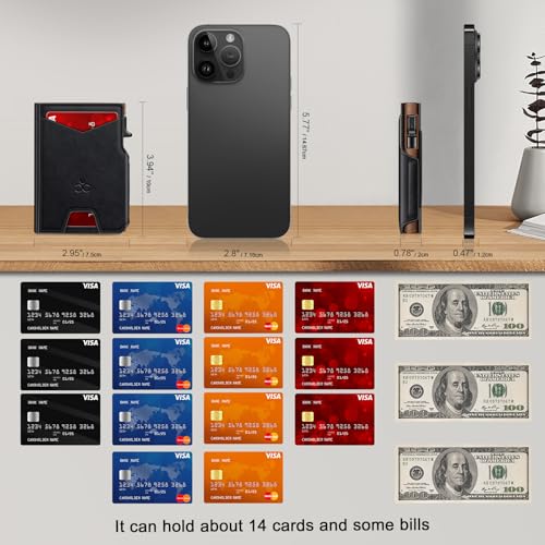 Wallet for Men Wallet with Slim Pop Up Card Holder 9 (13 Count)