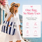 Beach Bag Waterproof Sandproof Women Beach Tote Pool Bag with Zipper for Gym Grocery Travel with Wet Pocket