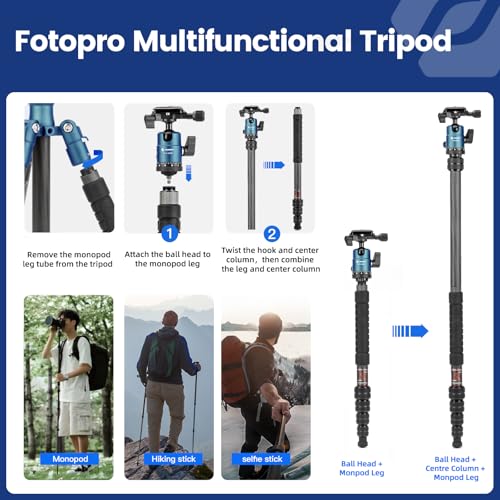 60" Carbon Fiber Camera Travel Tripod
