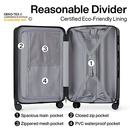 Luggage Sets 2 piece Carry On Luggage with Wheels PC Hard Shell Suitcases Lightweight Checked Travel Luggage Large Travel Suitcase Woman Men 20 (2 Count)