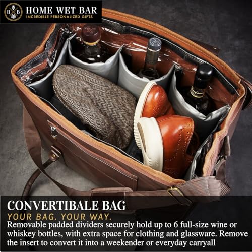 Graham Whiskey Bottle Carrier and Weekender Travel Bag (6 Count)