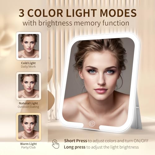 Makeup Bag with Magnetic Detachable LED Mirror