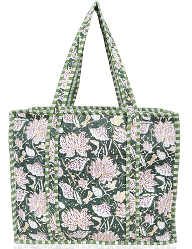 100% Cotton Quilted Tote Bag For Women