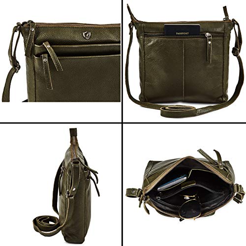 Leather Crossbody Bags for Women Small Genuine Nappa Purse Multi