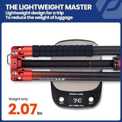 62 Inch Carbon Fiber Tripod for Camera Ultralight Travel Camera Tripod Max Loads Up 22lbs X