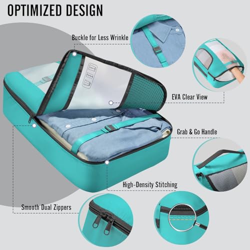 8 Set Packing Cubes for Travel Essentials (99 Count)