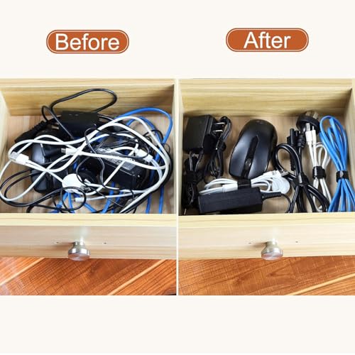 200PCS Reusable Cable Ties Wire Ties Cord Organizer Cable Organizer Adjustable Cable Management 4+6+8+10 inch 5 Colors (200 Count)
