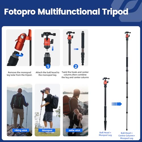 62" Carbon Fiber Travel Tripod