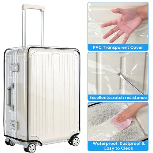 Clear PVC Suitcase Cover Protectors 24 Inch Luggage Cover for Wheeled Suitcase 24''
