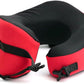 C CUSHION LAB Travel Pillow, Award-Winning Patented Ergonomic Design for Chin & Neck Support Memory Foam Neck Pillow, Compact Airplane Pillow for Traveling, Flight, Car (Bold Red, Large)
