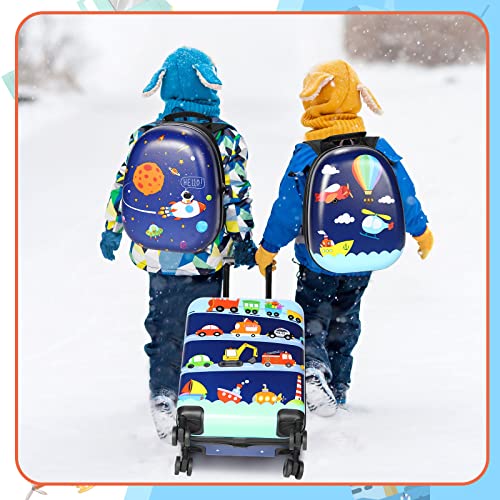 Kids Luggage and Backpack 18" Suitcase with Spinner Wheel Hard Case Travel 13" Backpack Girl Suitcase Set for Kids Travel Supplies