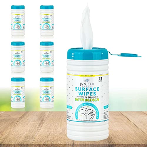 6 Pack Surface Cleaning Wipes with Bleach (450 Count)
