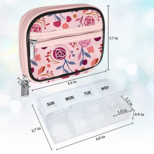 Weekly Travel Pill Organizer Pill Case for Purse with Removable 7 Day Pill Box