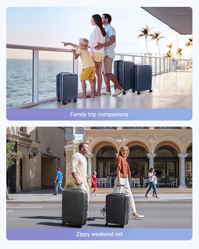 3 Piece Luggage Sets With Spinner Wheels Hardshell TSA Lock