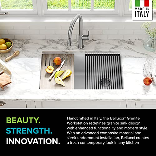 White 30 in Undermount Granite Kitchen Sink KGUW1