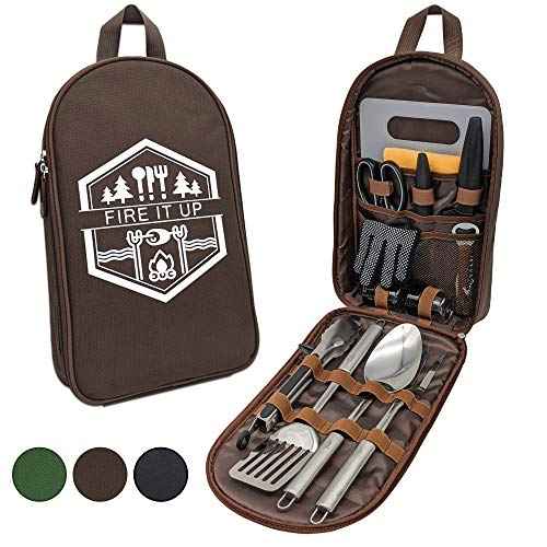 13 PC Grilling and Camping Cooking Utensils Set for The Outdoors BBQ