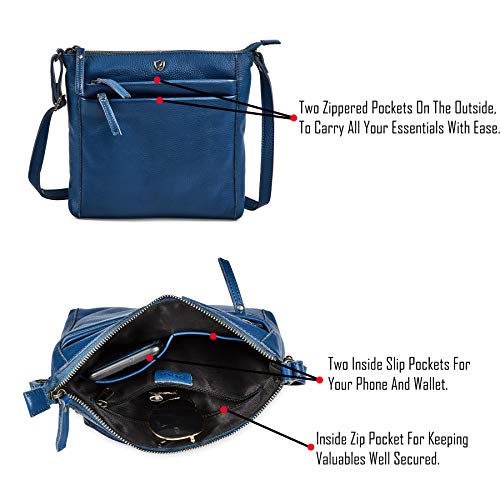 Leather Crossbody Bags for Women Small Genuine Nappa Purse Multi