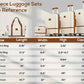 Joyway Luggage Set 3 Piece Suitcase Sets with Spinner Wheel,Hardside Expandable Travel Laggage with TSA Lock (13/20/24/28 White brown