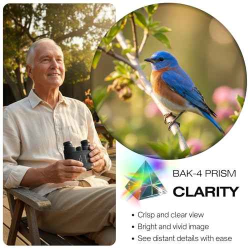 12x25 Compact Binoculars for Adults and Kids