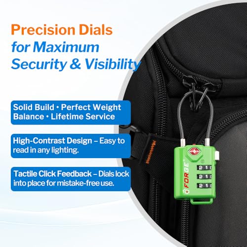 TSA Approved Cable Luggage Locks (4 Count)